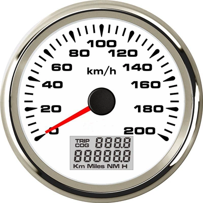 Car Racing Instrument Modified Mileage Speedometer Speed Meter 120 200Km/H Colorful Backlight (automobile instrument) - silver-edge-white-background-200kmh