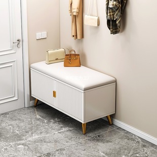 Living Room Household Small Stool Light Luxury Household Multi-functional Soft Bag Shoe Changing Stool Sitting All-in-One Shoe Rack Door Long Bench