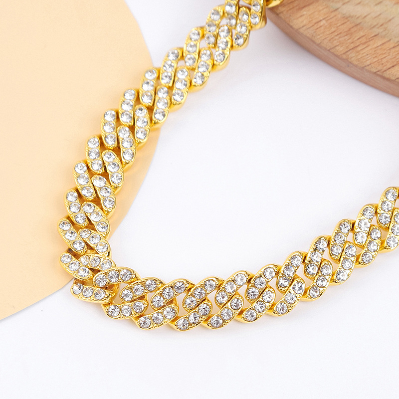 9mm Single Row Diamond Hip Hop Cuban Necklace for Men with Design Sense 2022 New INS Style Versatile Bracelet_voghion.com