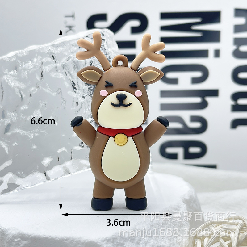 Nuevo llavero de Navidad colgante de goma suave de dibujos animados de Navidad muñeco de nieve ancianos llavero colgante de Navidad pequeño regalo