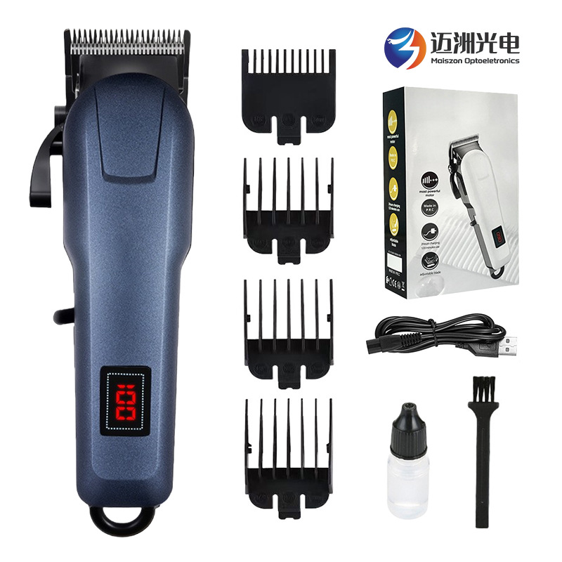 Cortadora de Pelo Recargable con Batería de Litio, Éxito de Ventas Transfronterizo, con Pantalla LCD para Uso Doméstico y en Salón, Cortadora de Pelo Eléctrica Profesional