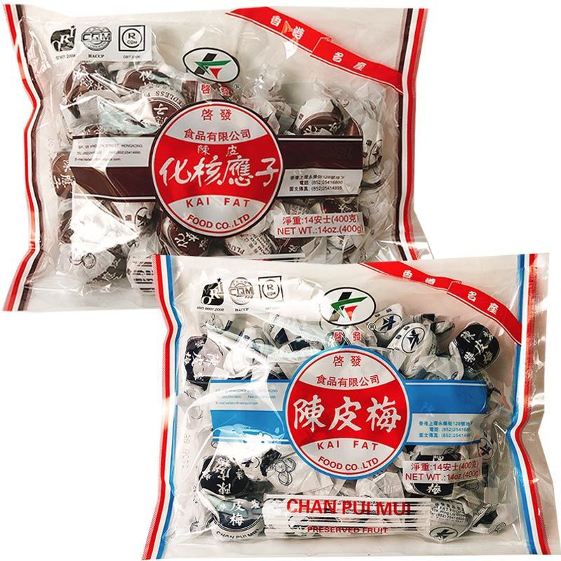 Hong Kong imported inspired tangerine peel paper-wrapped honeyed plum kernels with lemon 400g candied fruit snacks for pregnant women and leisure snacks