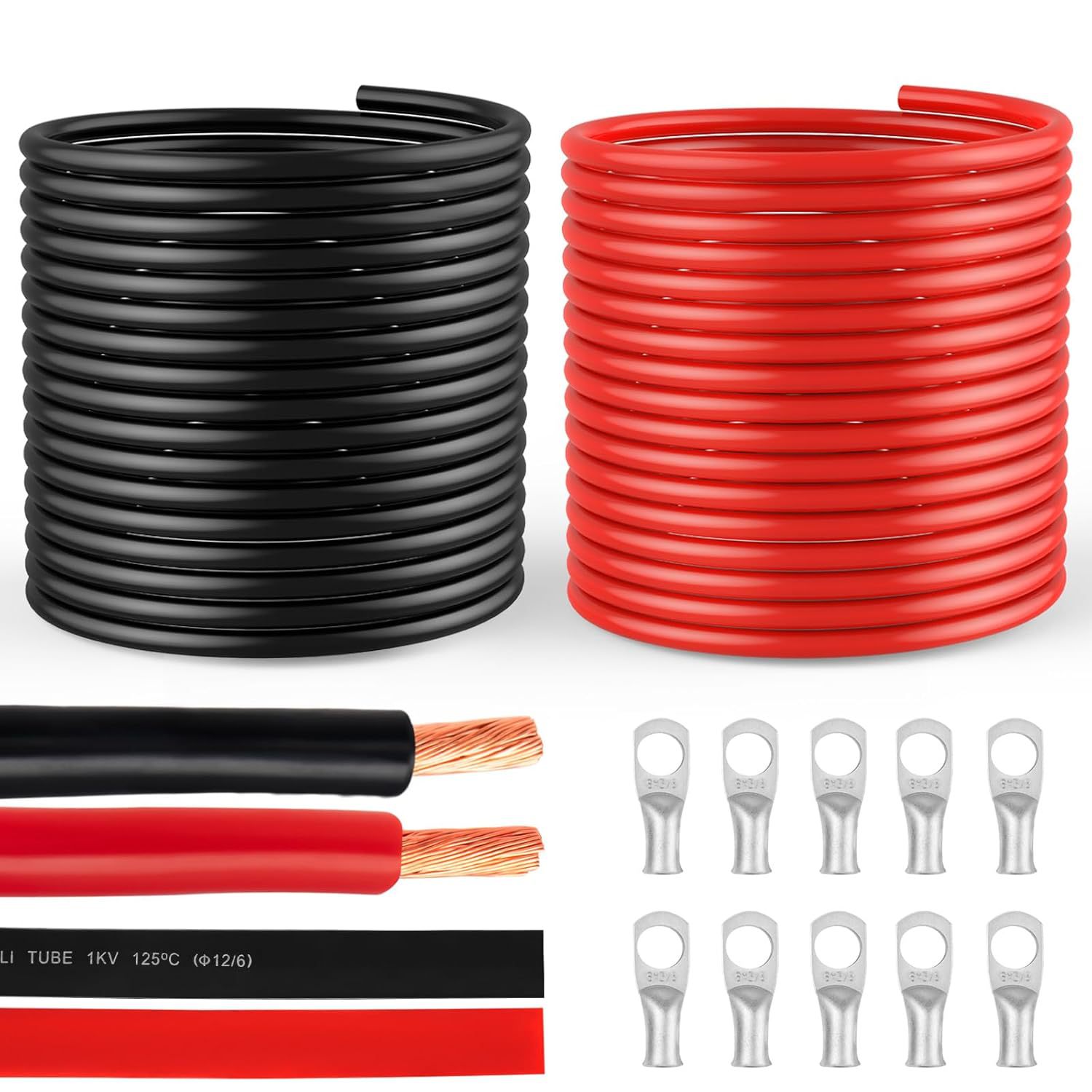SZLYYDS 라인 6 6 AWG 와이어 20 피트 블랙 20 피트 레드 배터리 6