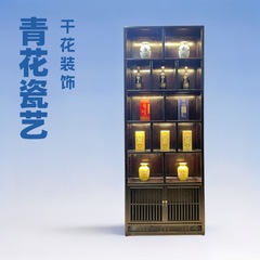 博古架实木中式带玻璃门紫砂壶茶叶茶具展示柜古董格子收纳置物架