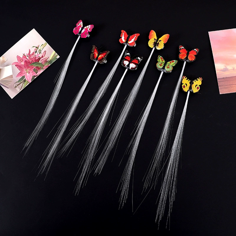 LED light-up braided hair, light-up fiber hair clip with strands for birthday party entertainment, flashing braids