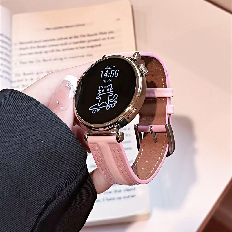 D buckle litchi pattern color matching strap for Huawei T leather strap Xiaomi 8/9PRO Huawei fit3 watch strap