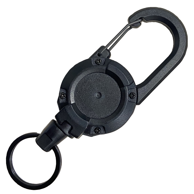 バックパック戦術的な U 字型イージー クリップ キーホルダー格納式シンプルな黒の屋外ポータブル鋼線 4 色スプリング バックル|undefined