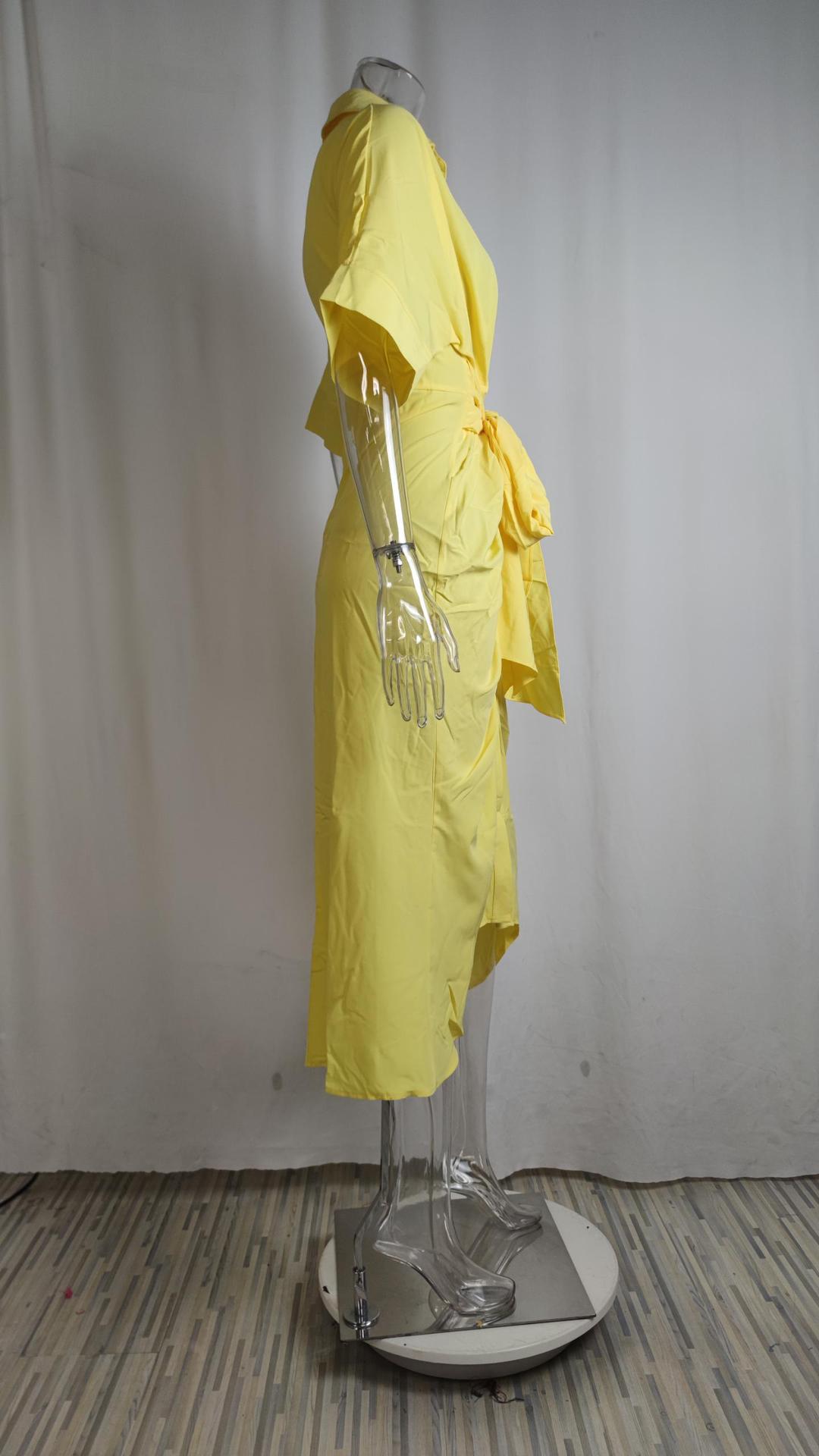 210g Weight Midi Dress Dress Length Type Short Sleeve Sleeve Length Sheath Dress Dresses Type Regular Sleeve Sleeve Type Polyester Fabric Type High Waist Waist Line Holiday, Daily Occasion V Neck Neckline Regular Fit Fit Type Solid Color Pattern Summer Season Women's Gender Button Design Elegant Style Wholesale Women's Elegant Button Solid Color Holiday Daily V Neck Short Sleeve Sheath Dress 11