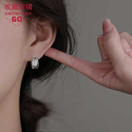 冷淡风多层耳环女2023新款爆款耳钉耳圈小众设计轻奢高级感耳饰
