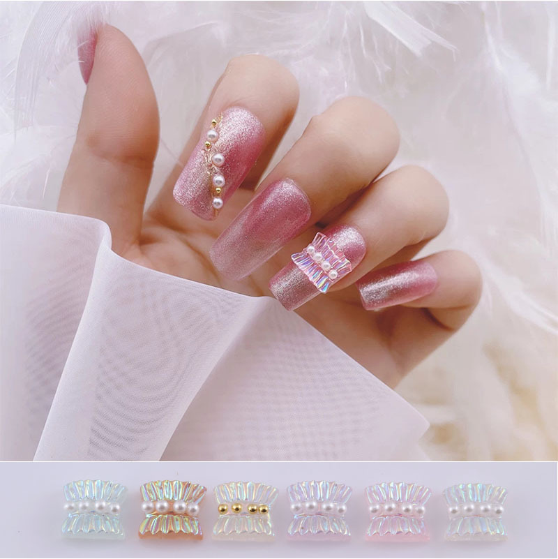 网红美甲饰品极光裙摆小仙女指甲装饰品美甲钻饰品幻彩珍珠饰品|ms