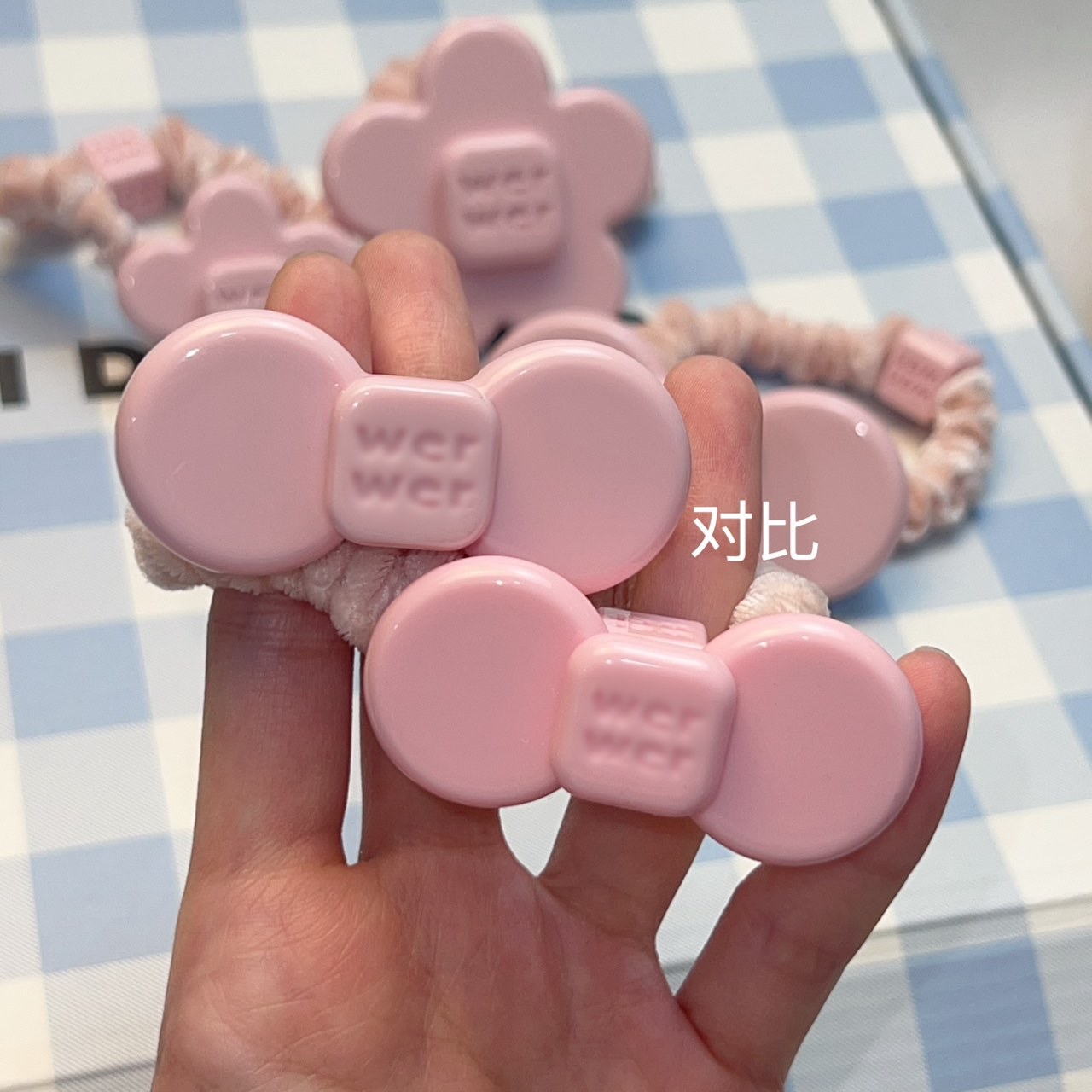 High-End Version Barbie Pink Amber Color Hair Tie New Acetate Material Bow Flower Hair Accessory Hair Rope