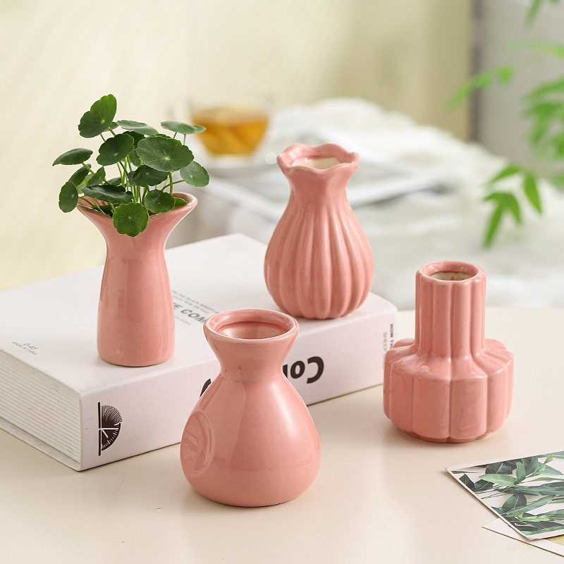 インクリームスタイルデスクトップセラミック花瓶ルームリノベーション小物暖かい模擬花装飾品オフィス装飾|undefined