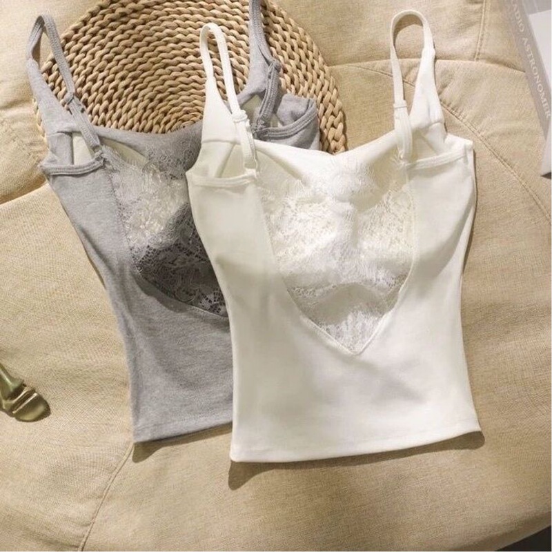 Long Pure Style Sexy Lace Shew Strap Chest Pad Camisole Vest Vintage Inner Base Beautiful Back Wrap Chest