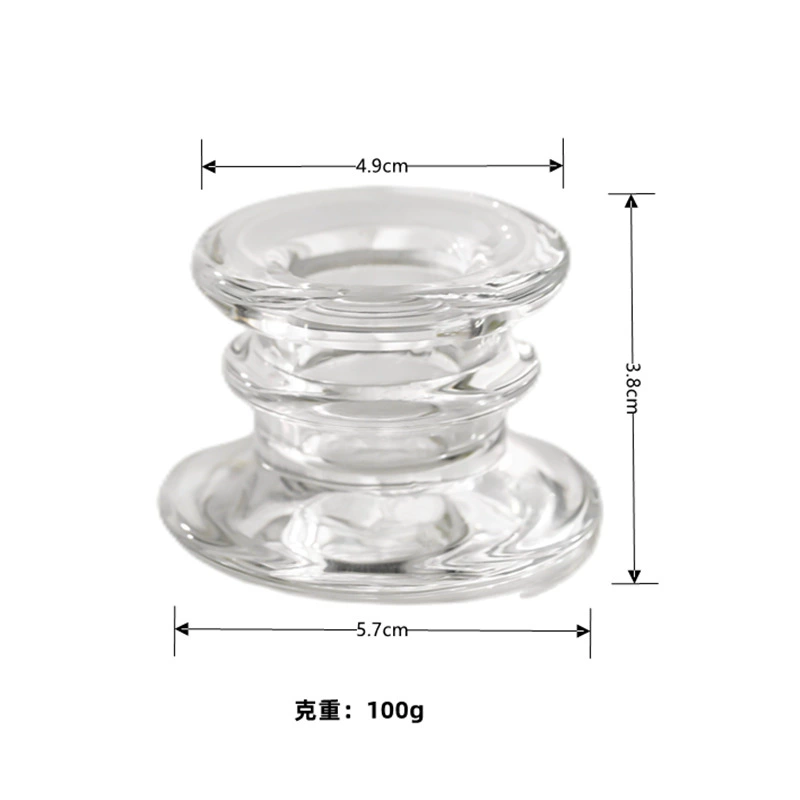 Подсвечник-стакан Glass Candlestick Holder, европейский INS стиль, прозрачная восковая основа, несколько форм (Король/Пузо/Малый)
