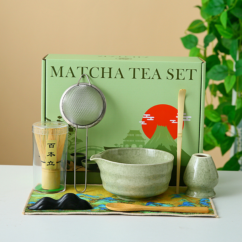 Transfronterizo exclusivo para el set de té Matcha japonés caja de regalo de té Matcha cepillo de té de 100 libros de té Matcha de la dinastía Song