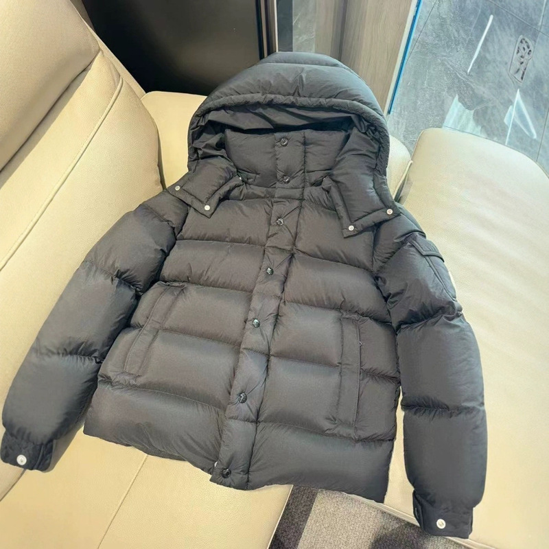 跨境M蒙口家哑光雾面磨砂哑光男女同款连帽羽绒服外套短款羽绒服|undefined