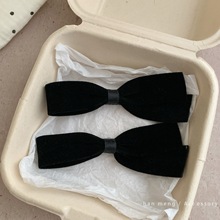 赵露思许妍同款复古黑丝绒蝴蝶结发夹鸭嘴夹后脑勺2025新款发饰女