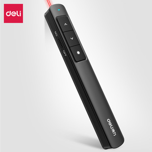 Deli 2808 Flip Pen Teaching Speech 30m Red Projector PPT Wireless Multifunctional Demonstrator Laser Pointer