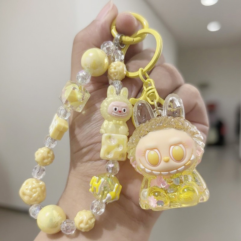 クリスタルオイルラブブ漂流ボトルキーホルダーペンダント卸売キーホルダー男性と女性の学生子供の爪マシンギフト|undefined