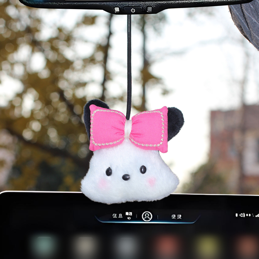 Muñeca de perro Pacha, remolque de automóviles, espejo retrovisor interior, adornos de automóviles, interiores de automóviles, regalos de Navidad para chicas
