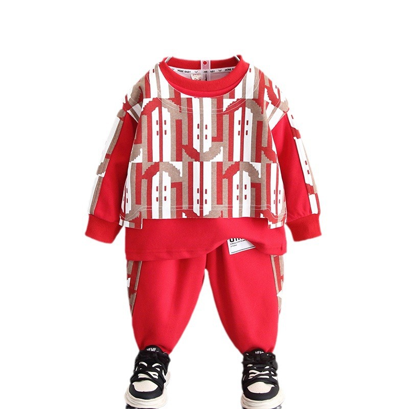 5819 Ropa para niños Ropa para niños 2025 Otoño Nuevo estilo Niños Deportes Traje de tres piezas Niños pequeños y medianos Hermoso traje de bebé Traje de moda