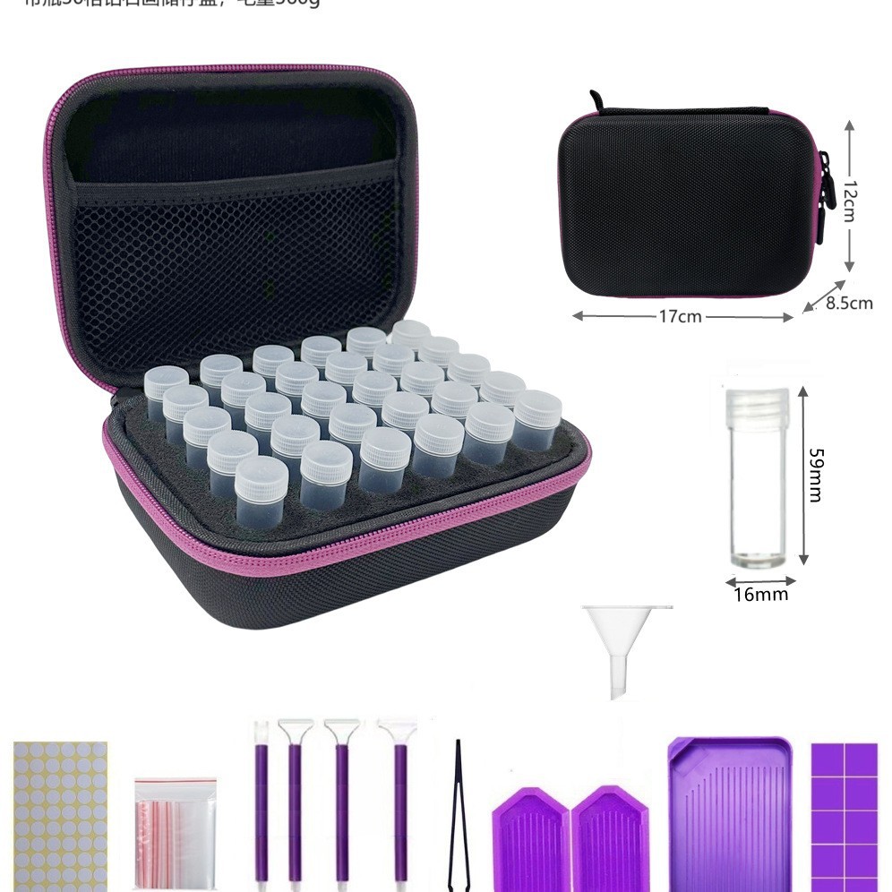 Conjunto de herramientas de pintura de diamante bolsa de almacenamiento Caja de Herramientas 30/60 botella de rejilla multifuncional portátil pintura herramienta traje