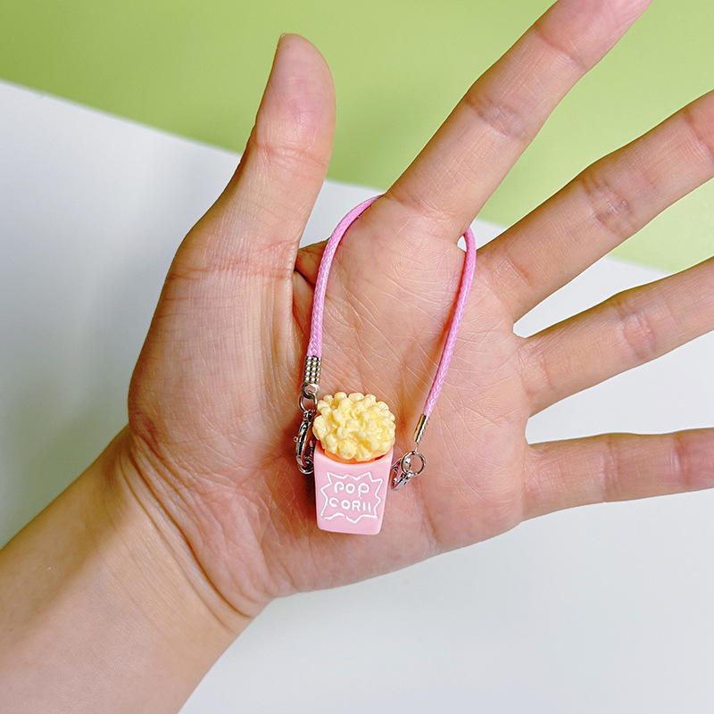 ドールハウス ミニポップコーン キーホルダー バッグ 携帯電話装飾ペンダント かわいい装身具ペンダント|undefined