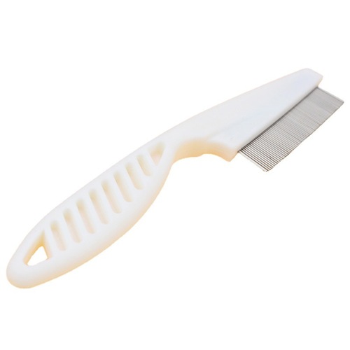 Wholesale white plastic handle pet comb, dog flea comb, cat flea comb, fine tooth comb supplies