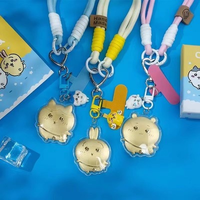[联名chiikawa足金999吉伊卡哇手机挂链饰乌萨奇金挂件520爆款礼物]