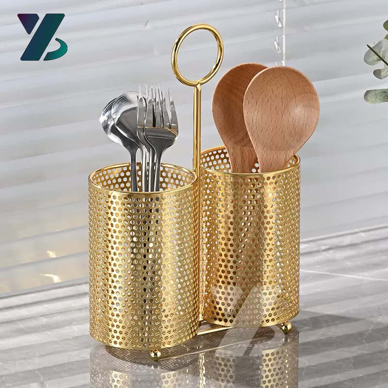 跨境筷子收纳盒筷笼刀叉收纳筒餐具收纳置物架轻奢厨房沥水筷子筒