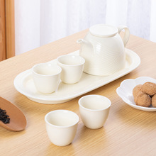 松发瓷器奶油风6头青洛功夫茶具家用送礼精品中式茶具礼盒套装