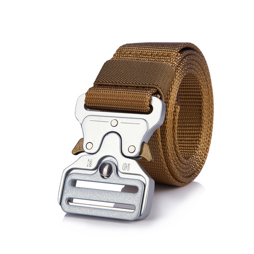 Tactical Nylon Men's Outdoor Belt Cobra Silver Canvas Wholesale Quick-Release Pants Belt Drop Ship One Piece