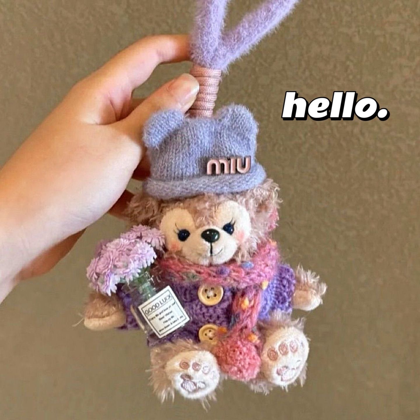 보라색 모자 라벤더 로즈 팔찌 스타일