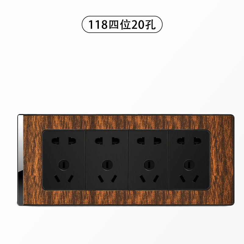 Nueva decoración del hogar lingsong nuevo panel de toma de interruptor de grano de madera Osaka 86 tipo de interruptor de pared socket de cinco agujeros al por mayor