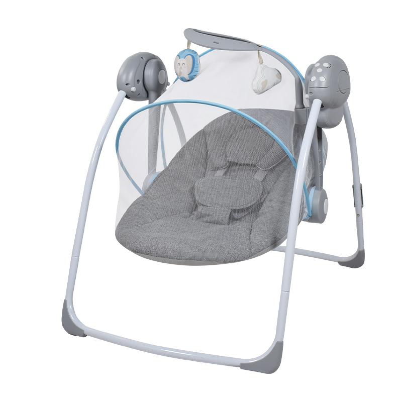 Silla mecedora para bebés – con mosquitero, artefacto calmante, venta directa de fábrica 2025