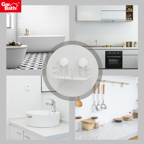 Wall-mounted bathroom storage shelf, bathroom and kitchen organizer, no-drill storage rack, nail-free stainless steel storage shelf
