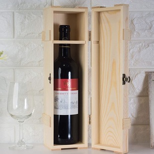 New Premium Wooden Wine Wine Bottle Gift Box Wooden Packaging Simple Single Box
