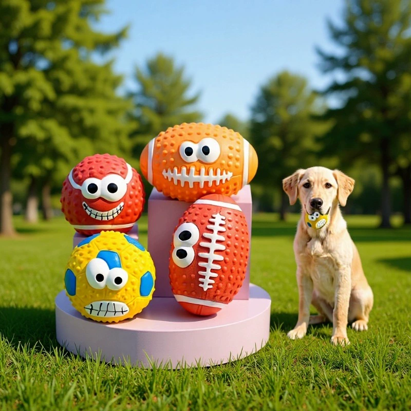 Новая игрушка для домашних животных, латексная игрушка, издающая звуки, улыбающееся лицо, волейбол, футбол, шлифовка зубов, снятие скуки, шарообразная игрушка для собак, трансграничная горячая модель