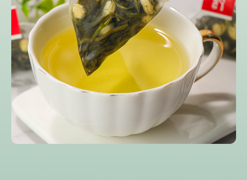 Jasmine Green Tea Moli Lücha Cold Brew Tea Bags 3g x 30 Sachets Sugar Free 90g in use
