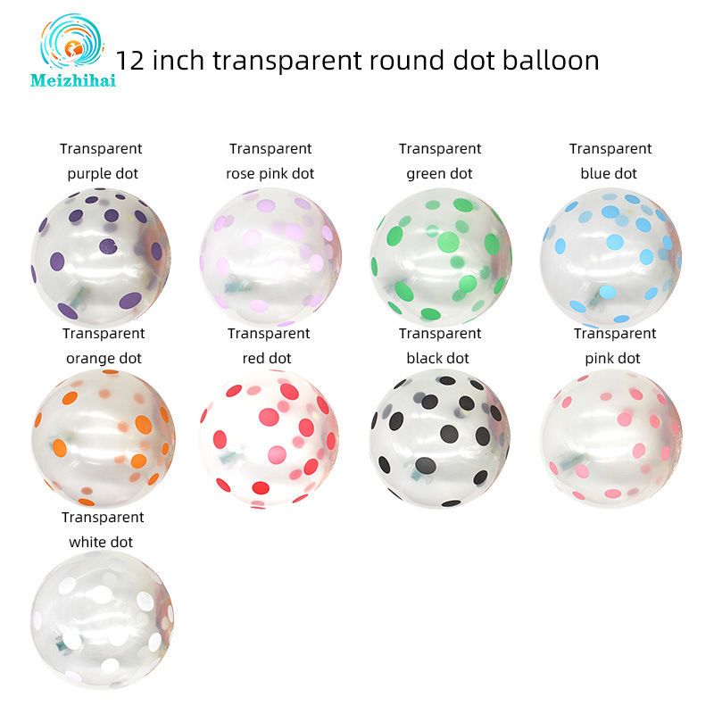 12 inch thick transparent polka dot balloon polka dot transparent candy balloon decoration party supplies bar KTV