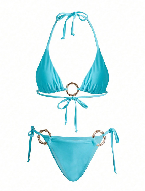 Sexy bikini set driedelig met mesh strandjurk voor dames_voghion.com