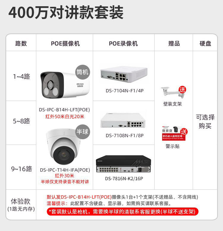 Hikvision 2MP POE kamera seti, H.265 NVR, mobil izleme