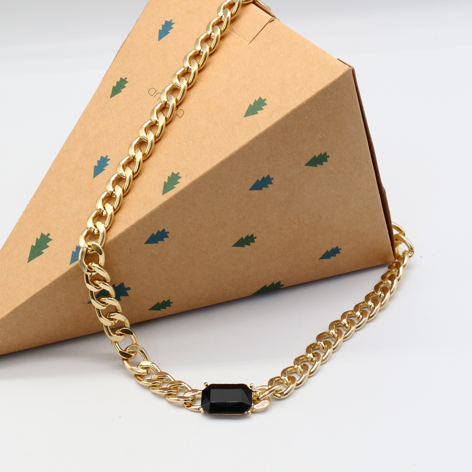 Exaggerated Punk Style Chain Necklace For Women, Unique Design_voghion.com