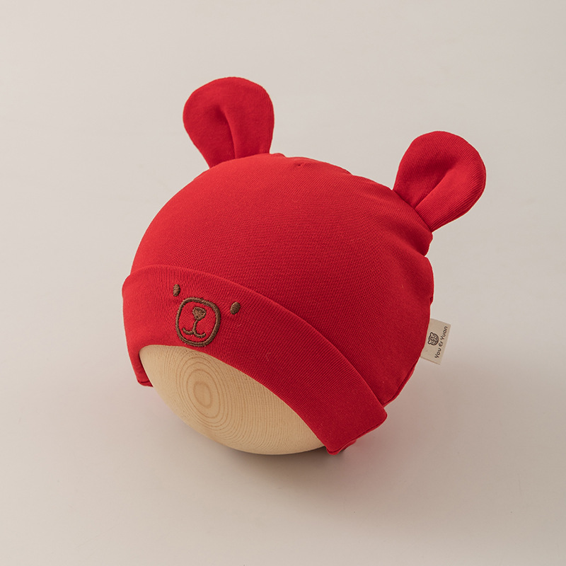 0-3 Mes recién nacido sombrero toallas de saliva set primavera y otoño algodón puro bebé recién nacido sombrero de bebé protector de la puerta