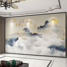 背景墙壁纸立体中式禅意电视背景墙壁布客厅墙纸装饰影视墙布壁画