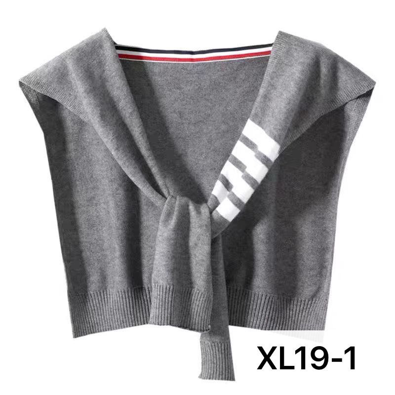 学院风条纹外搭披肩秋季新款百搭针织围巾假领坎肩毛织衫外贸工厂