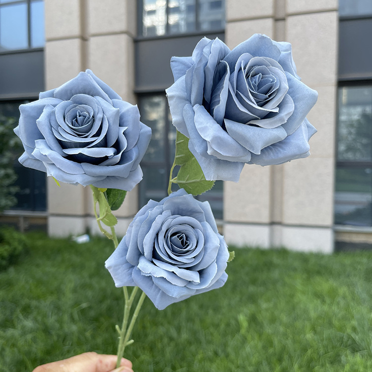 3-cabeza belleza Rosa artificial flor modelo habitación decoración suave boda decoración del hogar flor falso piso