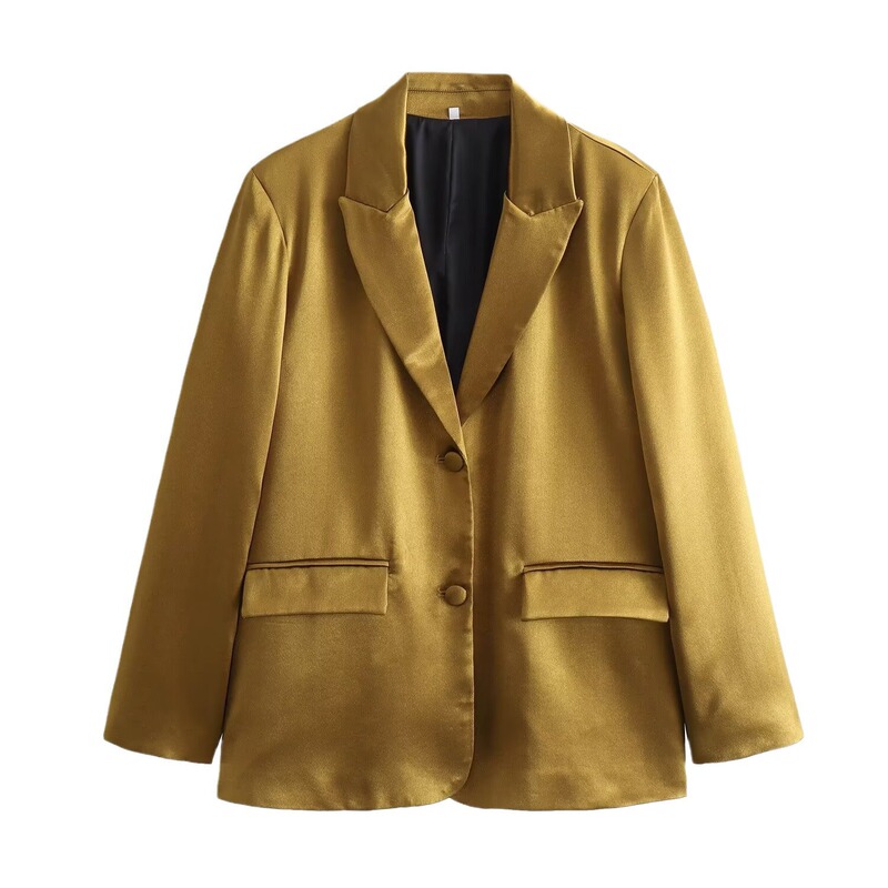 UC & ZA cross-border European and American new women's clothing fashionable elegant golden shoulder pad loose all-match suit jacket 2107299