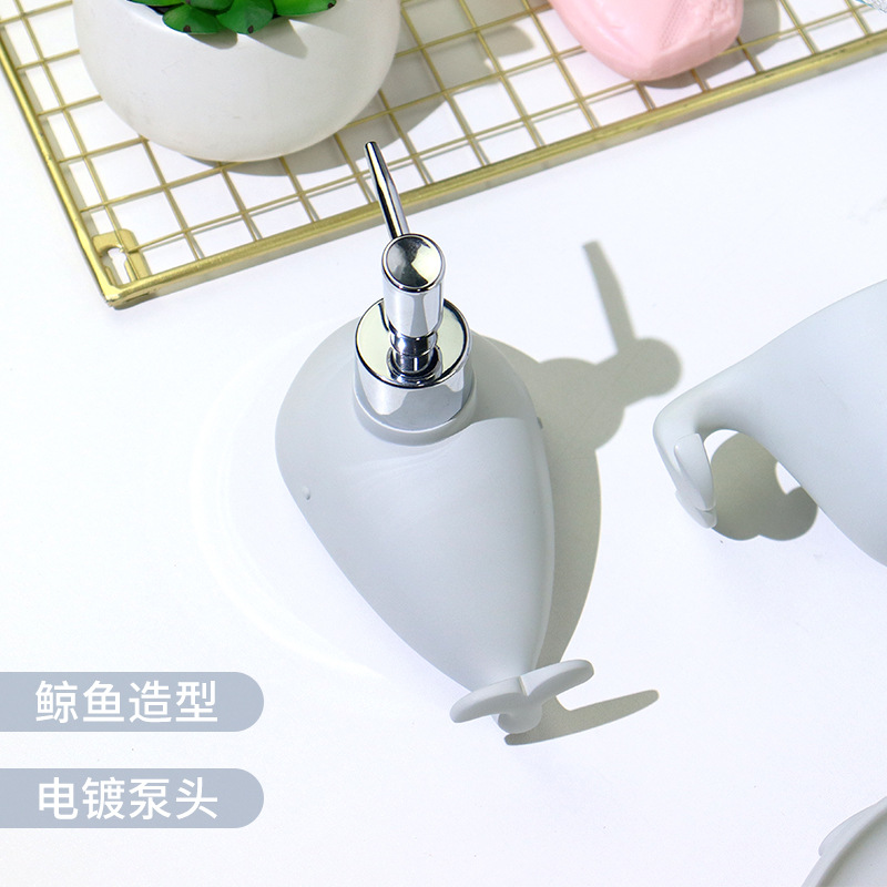 Simple ballena de dibujos animados resina cinco traje de lavado familia chic traje de baño botella de leche cepillo de dientes titular de la Copa