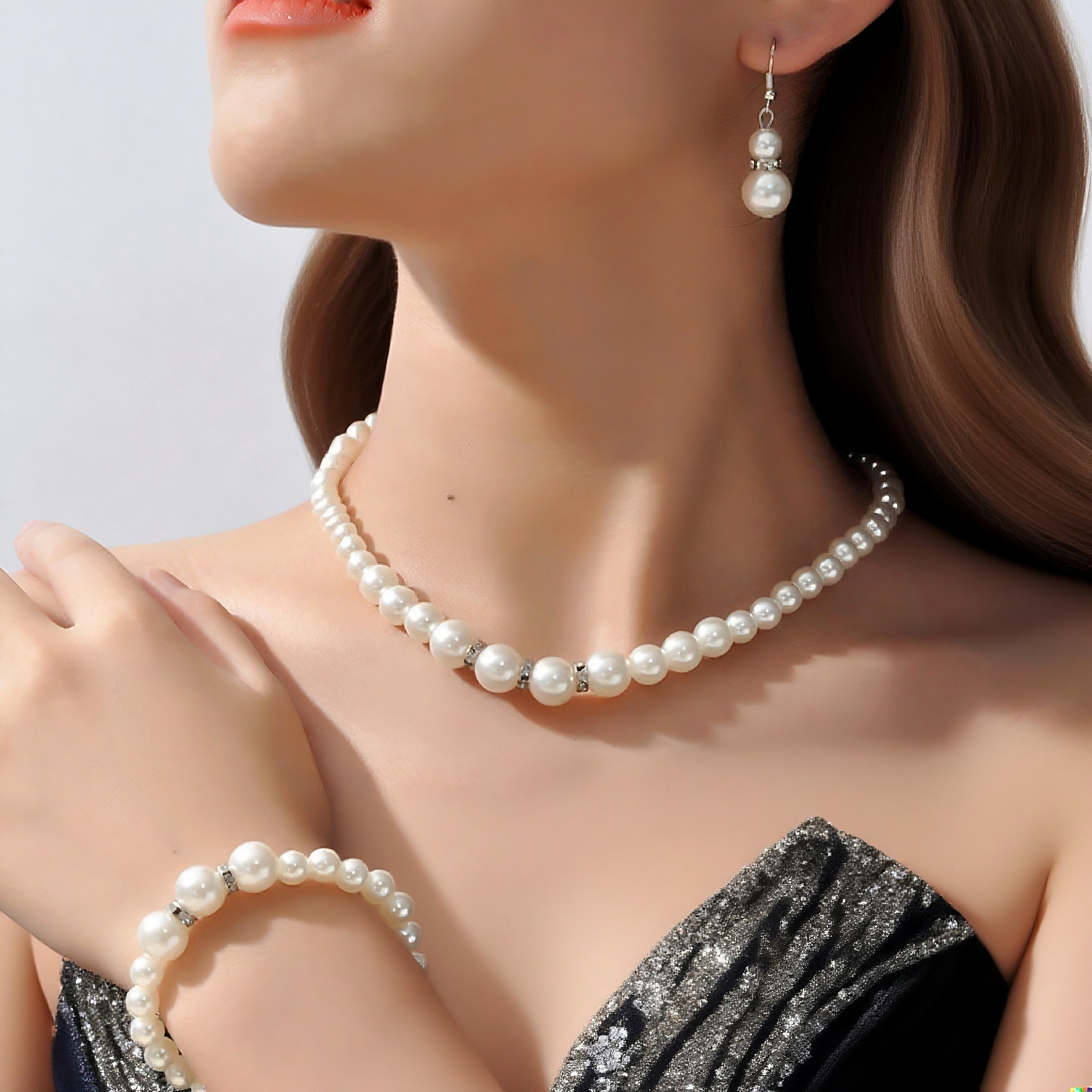 Collar de perlas en vivo aguas abajo, collar de clavícula, regalo para mamá, joyas retro cheongsam, juegos de joyas de verano para mujeres image 1